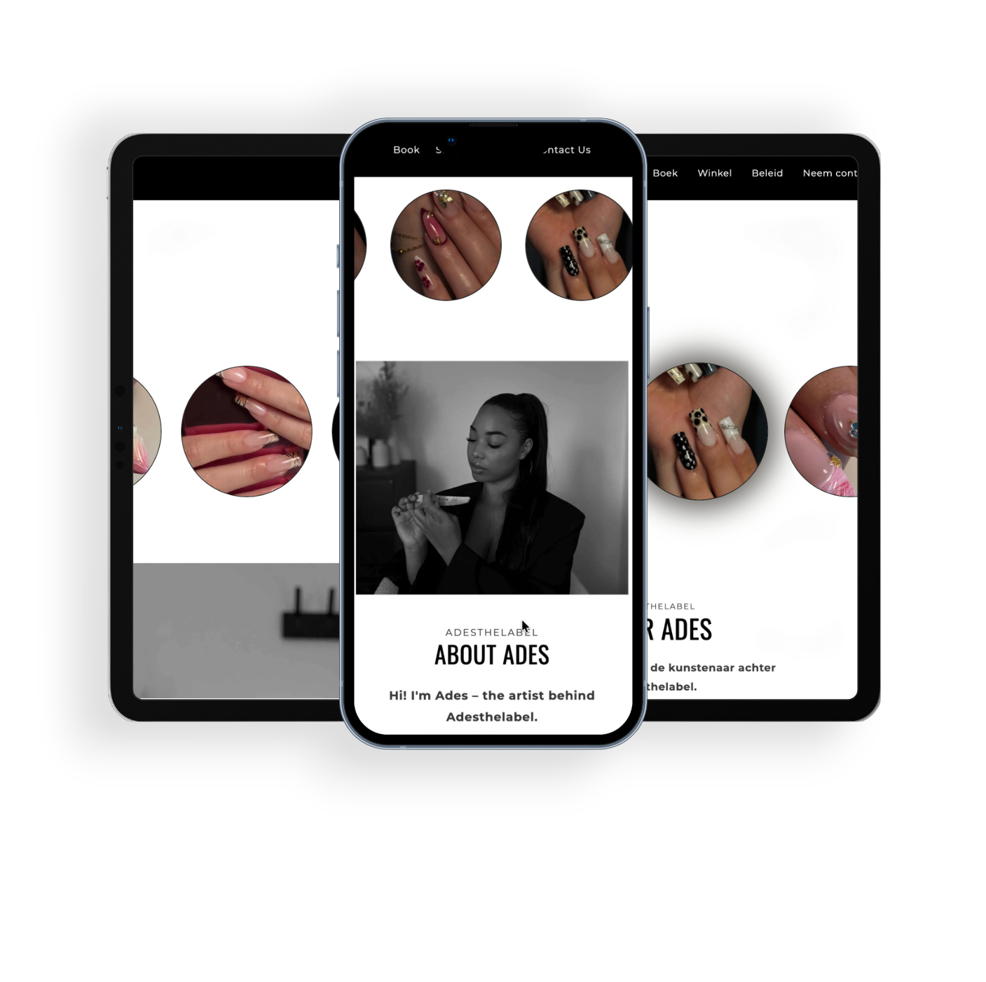 Website designs on mobile devices